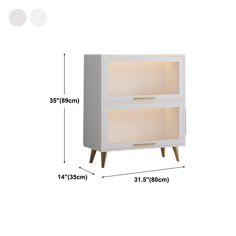 Modern 1-door Sideboard in White and Black Glass for Living Home Clearhalo 'buffet_sideboard' 'Buffets & Sideboards' 'furn' 'furn_buffet_sideboard' 'Furniture' 'Kitchen & Dining Furniture' 5275514
