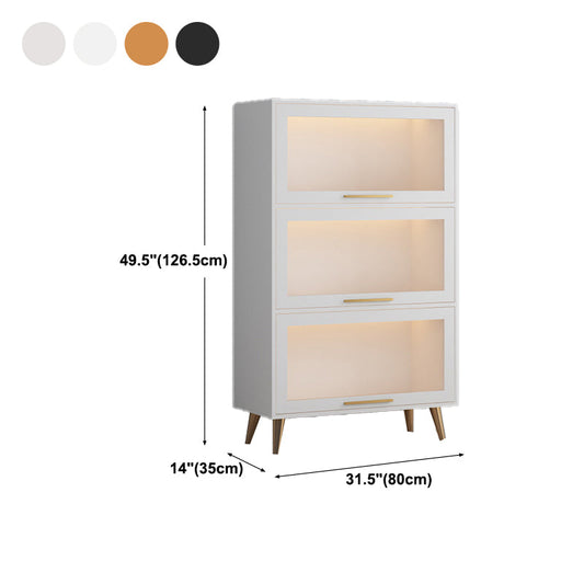 Modern 1-door Sideboard in White and Black Glass for Living Home Clearhalo 'buffet_sideboard' 'Buffets & Sideboards' 'furn' 'furn_buffet_sideboard' 'Furniture' 'Kitchen & Dining Furniture' 5275515