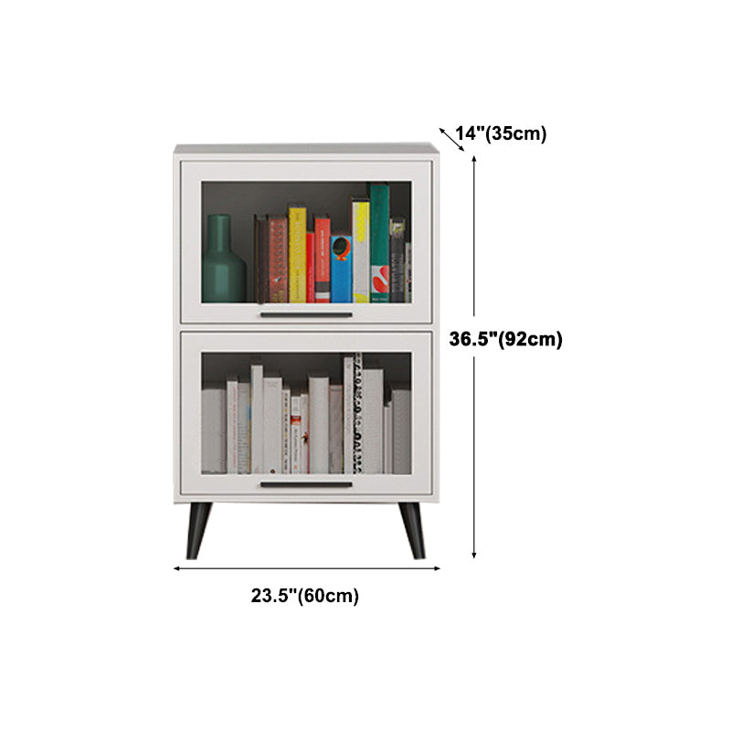 Modern 1-door Sideboard in White and Black Glass for Living Home Clearhalo 'buffet_sideboard' 'Buffets & Sideboards' 'furn' 'furn_buffet_sideboard' 'Furniture' 'Kitchen & Dining Furniture' 5275517