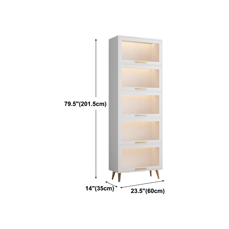 Modern 1-door Sideboard in White and Black Glass for Living Home Clearhalo 'buffet_sideboard' 'Buffets & Sideboards' 'furn' 'furn_buffet_sideboard' 'Furniture' 'Kitchen & Dining Furniture' 5275518