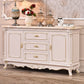 Sideboard in legno di quercia a 2 porte in stile glam per soggiorno