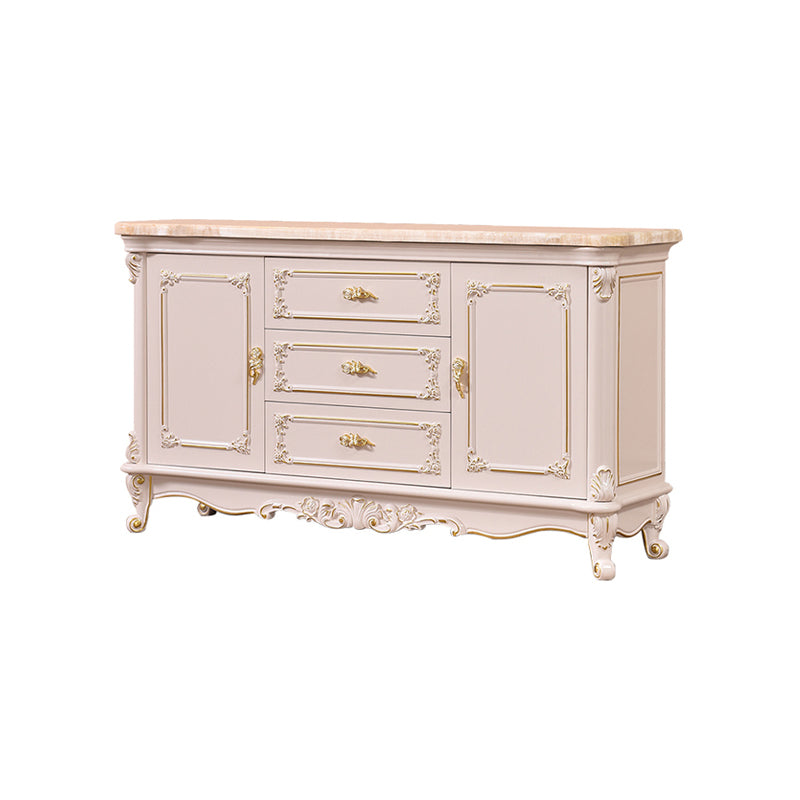 Sideboard in legno di quercia a 2 porte in stile glam per soggiorno