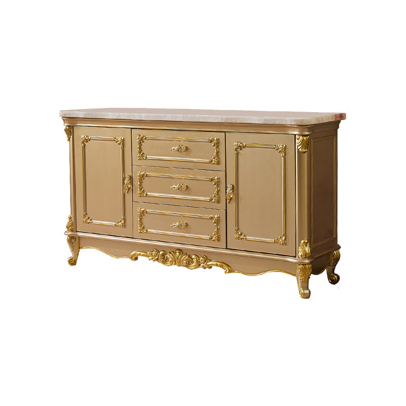 Sideboard in legno di quercia a 2 porte in stile glam per soggiorno