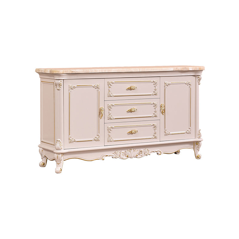 Sideboard in legno di quercia a 2 porte in stile glam per soggiorno