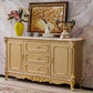 Sideboard in legno di quercia a 2 porte in stile glam per soggiorno