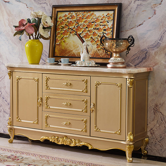 Sideboard in legno di quercia a 2 porte in stile glam per soggiorno