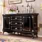 Sideboard in legno di quercia a 2 porte in stile glam per soggiorno