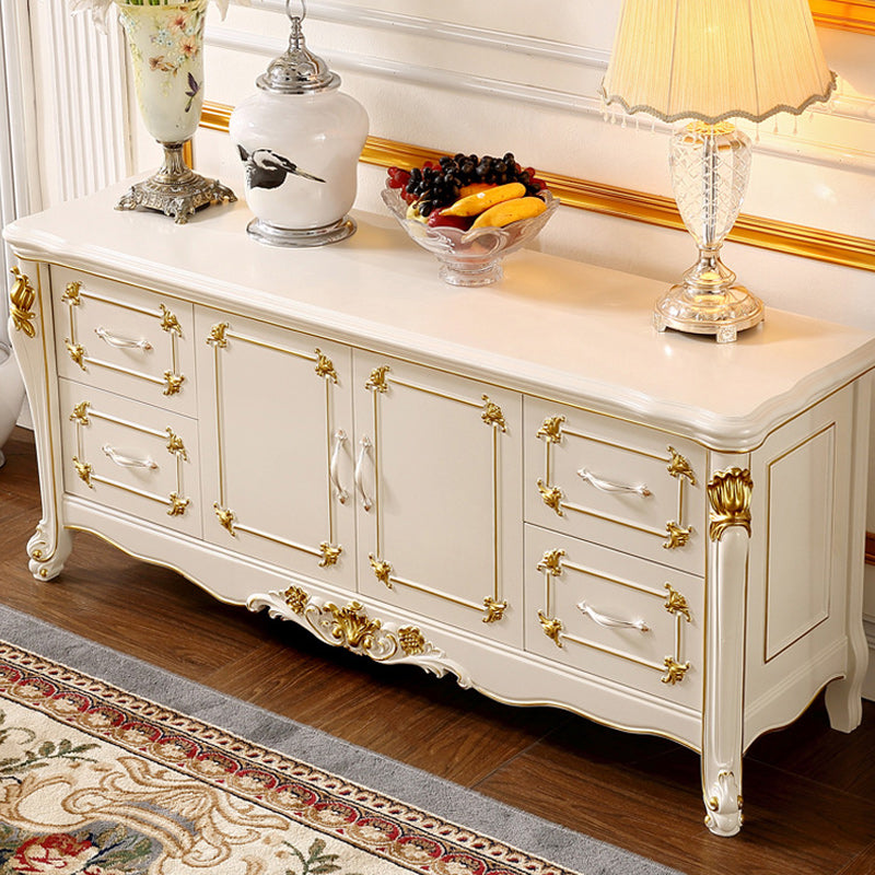 Sideboard glam sideboard in legno in gomma con porta e cassetto per soggiorno