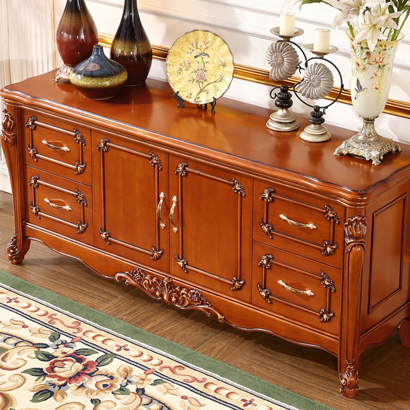 Sideboard glam sideboard in legno in gomma con porta e cassetto per soggiorno