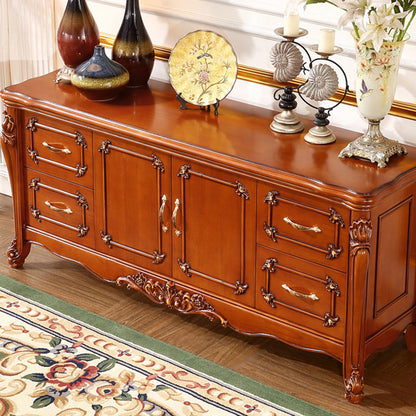 Sideboard glam sideboard in legno in gomma con porta e cassetto per soggiorno