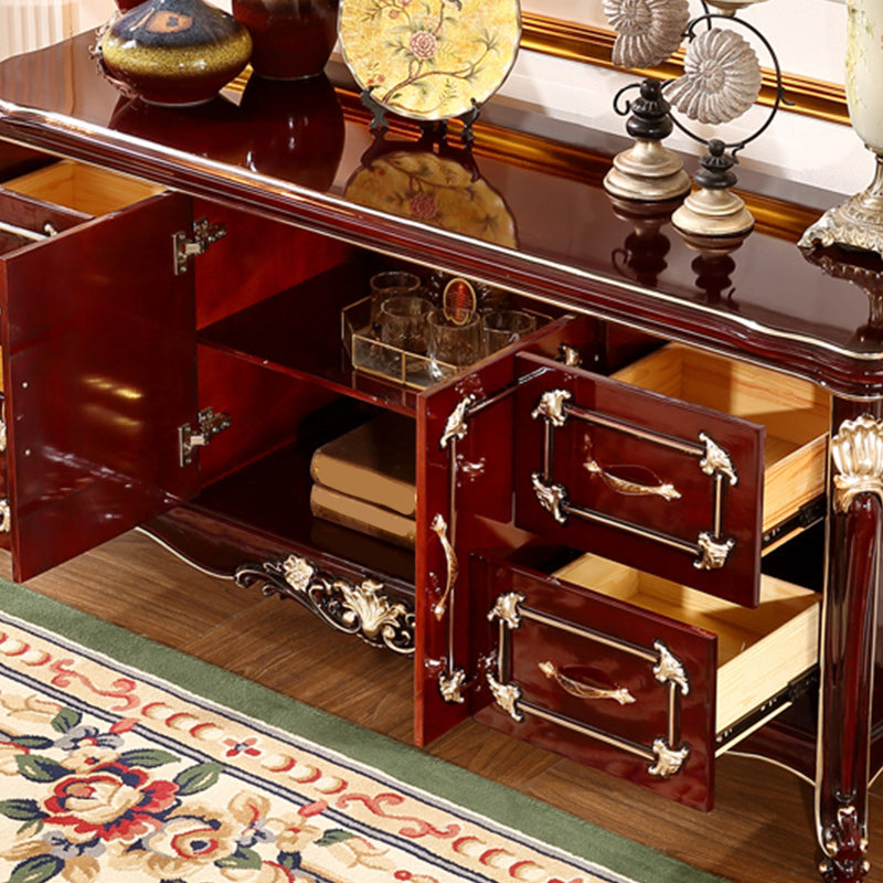 Sideboard glam sideboard in legno in gomma con porta e cassetto per soggiorno