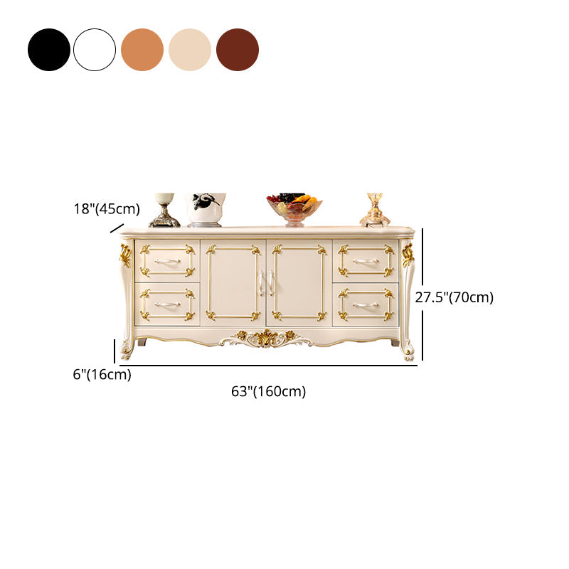 Sideboard glam sideboard in legno in gomma con porta e cassetto per soggiorno