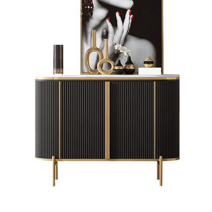 Glam Style Door Sideboard Stone Top Sideboard for Living Room 47"L x 16"W x 35"H Grey Clearhalo 'buffet_sideboard' 'Buffets & Sideboards' 'furn' 'furn_buffet_sideboard' 'Furniture' 'Kitchen & Dining Furniture' 5275643