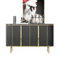 Glam Style Door Sideboard Stone Top Sideboard for Living Room 59"L x 16"W x 35"H Grey Clearhalo 'buffet_sideboard' 'Buffets & Sideboards' 'furn' 'furn_buffet_sideboard' 'Furniture' 'Kitchen & Dining Furniture' 5275645