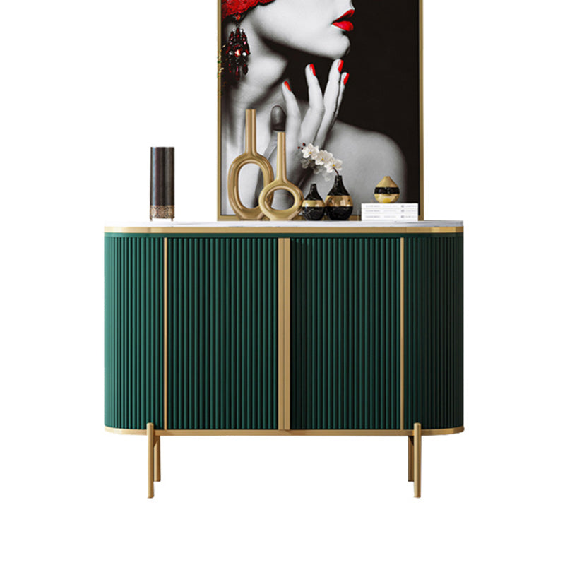 Glam Style Door Sideboard Stone Top Sideboard for Living Room 47"L x 16"W x 35"H Green Clearhalo 'buffet_sideboard' 'Buffets & Sideboards' 'furn' 'furn_buffet_sideboard' 'Furniture' 'Kitchen & Dining Furniture' 5275650