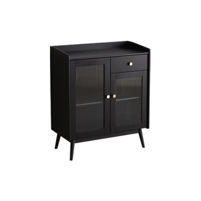 Modern Sideboard Solid Wood Sideboard with Door for Living Room 31"L x 16"W x 37"H Black Clearhalo 'buffet_sideboard' 'Buffets & Sideboards' 'furn' 'furn_buffet_sideboard' 'Furniture' 'Kitchen & Dining Furniture' 5275661