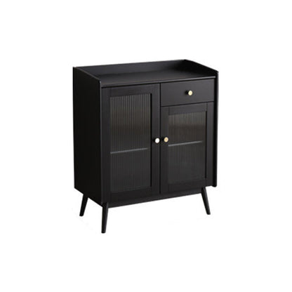 Modern Sideboard Solid Wood Sideboard with Door for Living Room 31"L x 16"W x 37"H Black Clearhalo 'buffet_sideboard' 'Buffets & Sideboards' 'furn' 'furn_buffet_sideboard' 'Furniture' 'Kitchen & Dining Furniture' 5275661