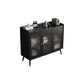 Modern Sideboard Solid Wood Sideboard with Door for Living Room 46"L x 16"W x 37"H Black Clearhalo 'buffet_sideboard' 'Buffets & Sideboards' 'furn' 'furn_buffet_sideboard' 'Furniture' 'Kitchen & Dining Furniture' 5275662