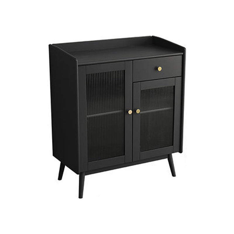 Modern Sideboard Solid Wood Sideboard with Door for Living Room 31"L x 16"W x 37"H Dark Gray-Black Clearhalo 'buffet_sideboard' 'Buffets & Sideboards' 'furn' 'furn_buffet_sideboard' 'Furniture' 'Kitchen & Dining Furniture' 5275664