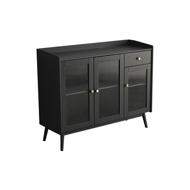 Modern Sideboard Solid Wood Sideboard with Door for Living Room 46"L x 16"W x 37"H Dark Gray-Black Clearhalo 'buffet_sideboard' 'Buffets & Sideboards' 'furn' 'furn_buffet_sideboard' 'Furniture' 'Kitchen & Dining Furniture' 5275666