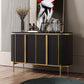Glam Style Sideboard Stone Top Sideboard with Door for Living Room Clearhalo 'buffet_sideboard' 'Buffets & Sideboards' 'furn' 'furn_buffet_sideboard' 'Furniture' 'Kitchen & Dining Furniture' 5275687