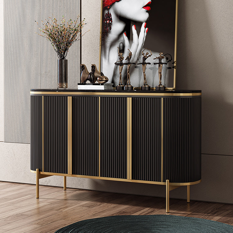 Glam Style Sideboard Stone Top Sideboard with Door for Living Room Clearhalo 'buffet_sideboard' 'Buffets & Sideboards' 'furn' 'furn_buffet_sideboard' 'Furniture' 'Kitchen & Dining Furniture' 5275687