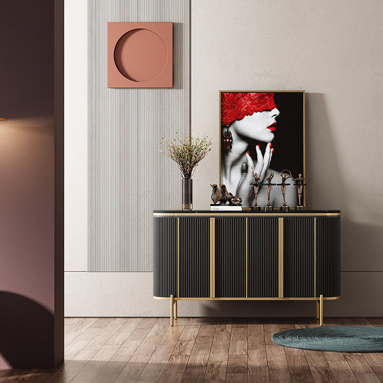 Glam Style Sideboard Stone Top Sideboard with Door for Living Room Clearhalo 'buffet_sideboard' 'Buffets & Sideboards' 'furn' 'furn_buffet_sideboard' 'Furniture' 'Kitchen & Dining Furniture' 5275690