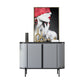 Glam Style Sideboard Stone Top Sideboard with Door for Living Room 47"L x 16"W x 35"H Silver Gray Clearhalo 'buffet_sideboard' 'Buffets & Sideboards' 'furn' 'furn_buffet_sideboard' 'Furniture' 'Kitchen & Dining Furniture' 5275696