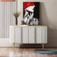 Glam Style Sideboard Stone Top Sideboard with Door for Living Room Clearhalo 'buffet_sideboard' 'Buffets & Sideboards' 'furn' 'furn_buffet_sideboard' 'Furniture' 'Kitchen & Dining Furniture' 5275706