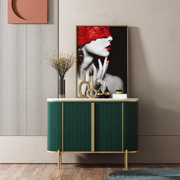 Glam Style Sideboard Stone Top Sideboard with Door for Living Room Clearhalo 'buffet_sideboard' 'Buffets & Sideboards' 'furn' 'furn_buffet_sideboard' 'Furniture' 'Kitchen & Dining Furniture' 5275707