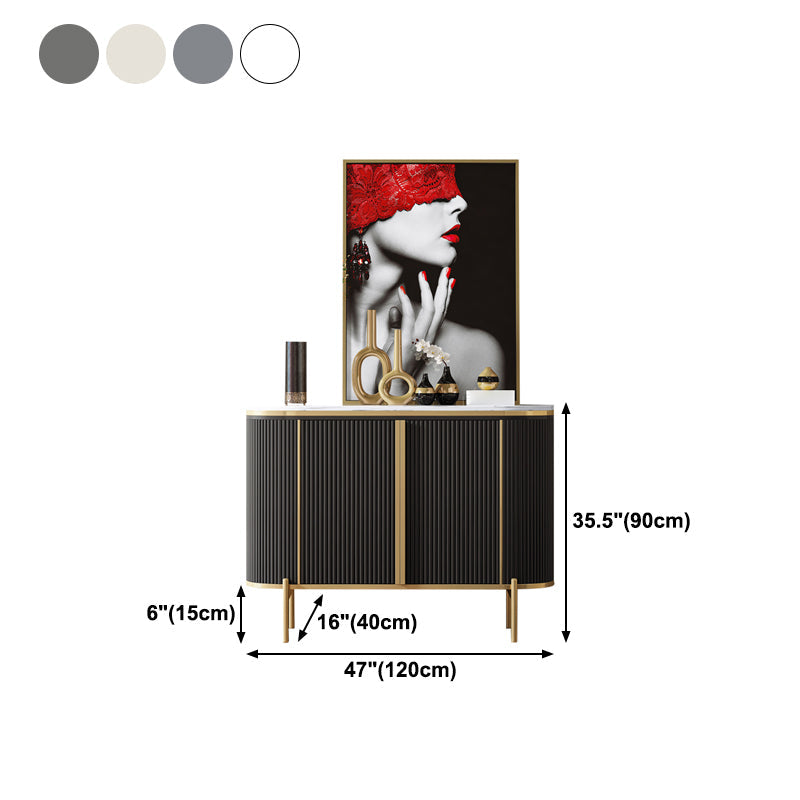 Glam Style Sideboard Stone Top Sideboard with Door for Living Room Clearhalo 'buffet_sideboard' 'Buffets & Sideboards' 'furn' 'furn_buffet_sideboard' 'Furniture' 'Kitchen & Dining Furniture' 5275709