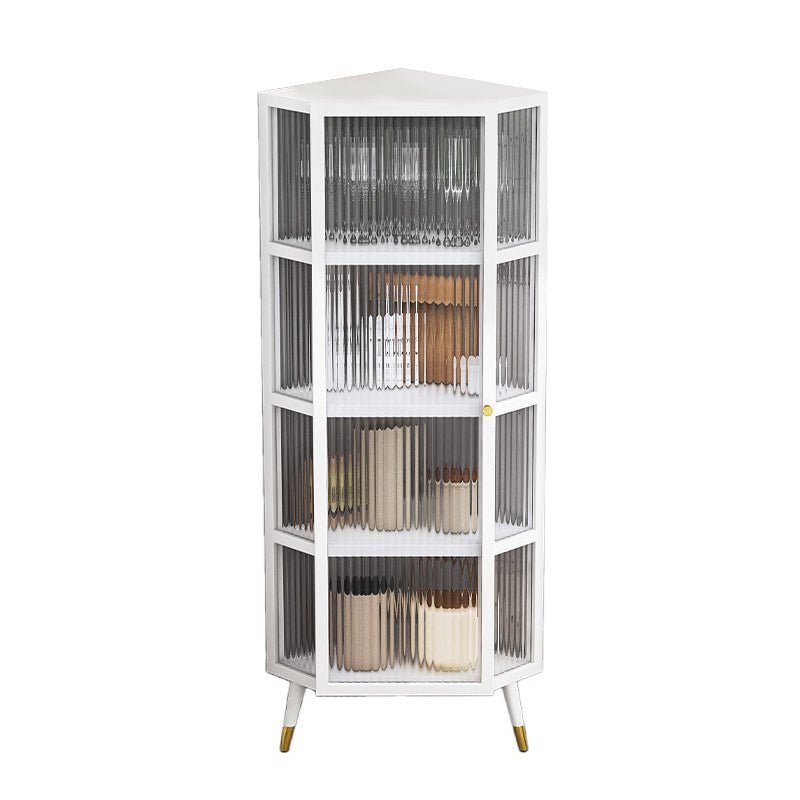 Server di cucina in stile glam in vetro con cornice di ferro buffet per soggiorno