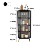 Server di cucina in stile glam in vetro con cornice di ferro buffet per soggiorno