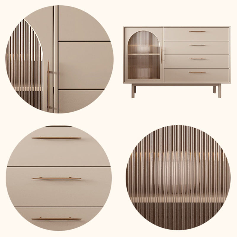 40-inch Height Wood Sideboard Simple Style 1 Door and 4 Drawer Cupboard for Living Room Clearhalo 'buffet_sideboard' 'Buffets & Sideboards' 'furn' 'furn_buffet_sideboard' 'Furniture' 'Kitchen & Dining Furniture' 5275747