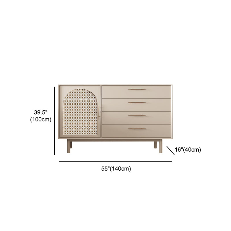 40-inch Height Wood Sideboard Simple Style 1 Door and 4 Drawer Cupboard for Living Room Clearhalo 'buffet_sideboard' 'Buffets & Sideboards' 'furn' 'furn_buffet_sideboard' 'Furniture' 'Kitchen & Dining Furniture' 5275754