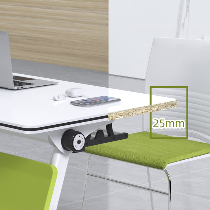 Escritorio de oficina plegable moderno con ruedas de madera fabricada con escritorio rectangular