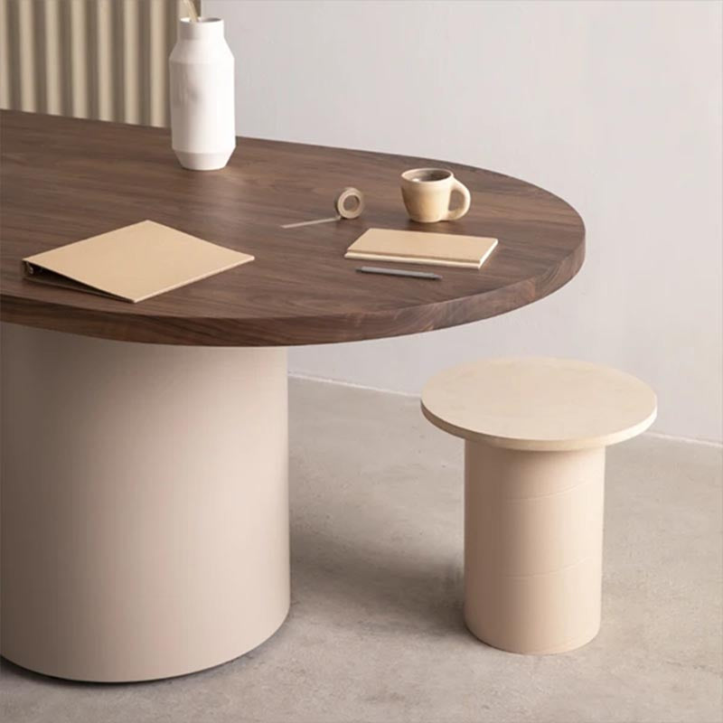 Industrial Pine Wood Office Desk Oval Desk with Solid Wood Leg Clearhalo 'furn' 'furn_office_desk' 'Furniture' 'Office Desks' 'Office Furniture' 'office_desk' 5275793