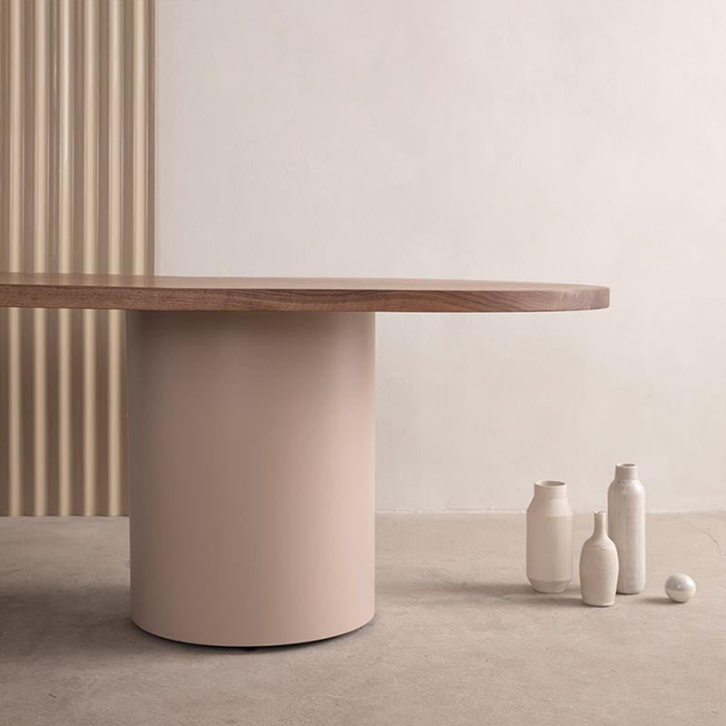 Industrial Pine Wood Office Desk Oval Desk with Solid Wood Leg Clearhalo 'furn' 'furn_office_desk' 'Furniture' 'Office Desks' 'Office Furniture' 'office_desk' 5275794