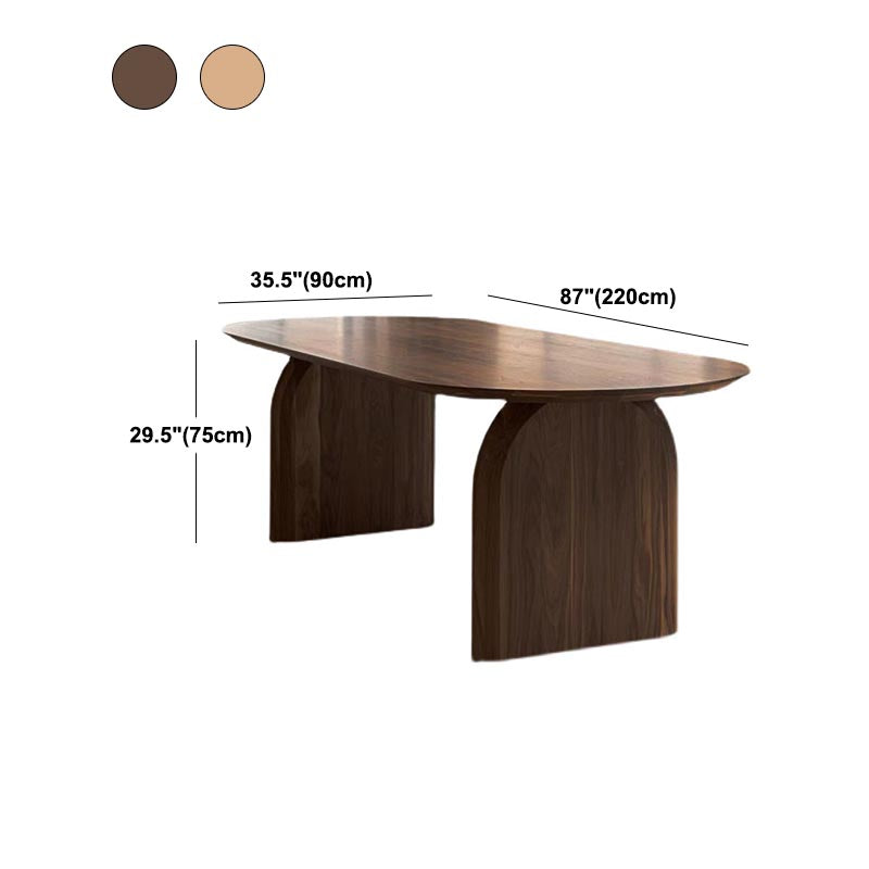 Industrial Pine Wood Office Desk Oval Desk with Solid Wood Base Clearhalo 'furn' 'furn_office_desk' 'Furniture' 'Office Desks' 'Office Furniture' 'office_desk' 5275835