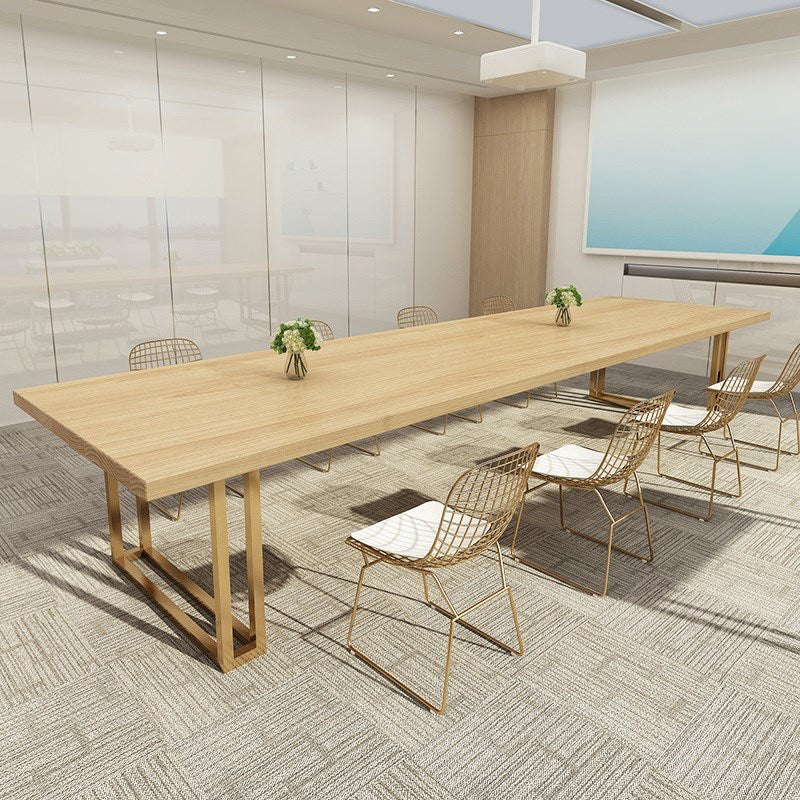 Rectangular Solid Wood Writing Desk Glam Style Sled Base Office Desk Clearhalo 'furn' 'furn_office_desk' 'Furniture' 'Office Desks' 'Office Furniture' 'office_desk' 5275895