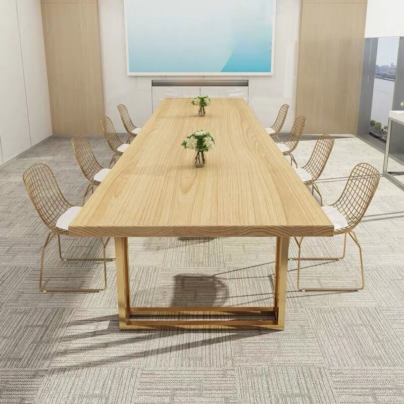 Rectangular Solid Wood Writing Desk Glam Style Sled Base Office Desk Clearhalo 'furn' 'furn_office_desk' 'Furniture' 'Office Desks' 'Office Furniture' 'office_desk' 5275896