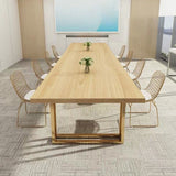 Rectangular Solid Wood Writing Desk Glam Style Sled Base Office Desk Clearhalo 'furn' 'furn_office_desk' 'Furniture' 'Office Desks' 'Office Furniture' 'office_desk' 5275896