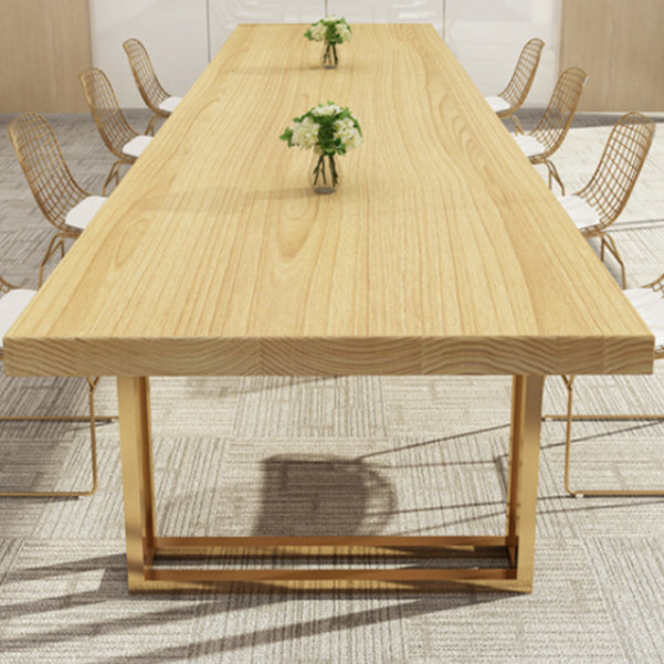 Rectangular Solid Wood Writing Desk Glam Style Sled Base Office Desk Clearhalo 'furn' 'furn_office_desk' 'Furniture' 'Office Desks' 'Office Furniture' 'office_desk' 5275898