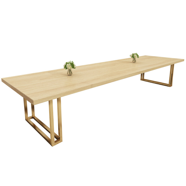 Rectangular Solid Wood Writing Desk Glam Style Sled Base Office Desk Natural Clearhalo 'furn' 'furn_office_desk' 'Furniture' 'Office Desks' 'Office Furniture' 'office_desk' 5275899