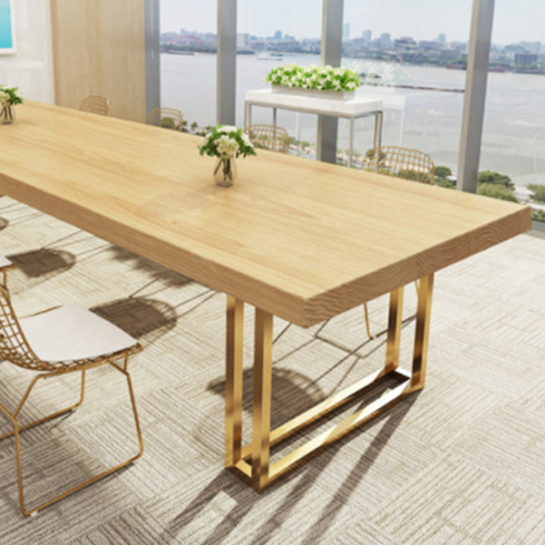 Rectangular Solid Wood Writing Desk Glam Style Sled Base Office Desk Clearhalo 'furn' 'furn_office_desk' 'Furniture' 'Office Desks' 'Office Furniture' 'office_desk' 5275900