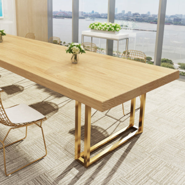 Rectangular Solid Wood Writing Desk Glam Style Sled Base Office Desk Clearhalo 'furn' 'furn_office_desk' 'Furniture' 'Office Desks' 'Office Furniture' 'office_desk' 5275901