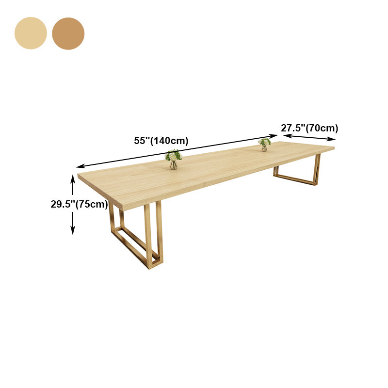 Rectangular Solid Wood Writing Desk Glam Style Sled Base Office Desk Clearhalo 'furn' 'furn_office_desk' 'Furniture' 'Office Desks' 'Office Furniture' 'office_desk' 5275903