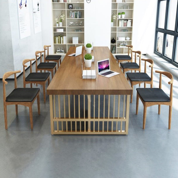 Scrivania rettangolare da scrivania glam in legno massiccio da sede da ufficio in legno