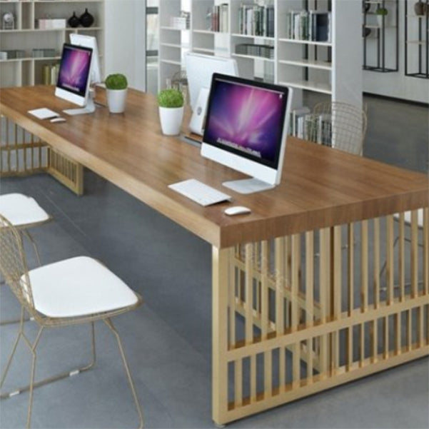 Scrivania rettangolare da scrivania glam in legno massiccio da sede da ufficio in legno