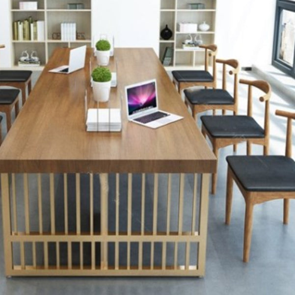 Scrivania rettangolare da scrivania glam in legno massiccio da sede da ufficio in legno